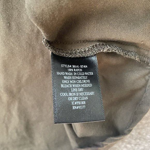 Sanctuary Shirt Womens Large Green Tan Camo Snap Roll Tab Sleeves Boyfriend - Picture 5 of 8